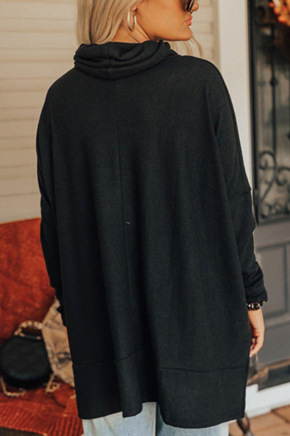 Valentine’s Day Heart Patched Turtleneck Long Sleeve Top - Clothes For Her Online Store
