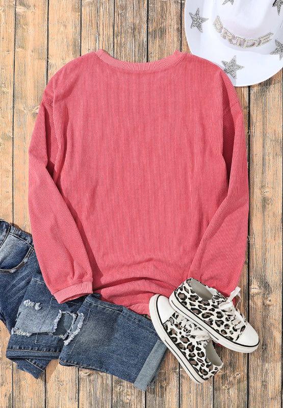 Valentine's Day LOVE Round Neck Long Sleeve Sweatshirt - Clothes For Her Online Store