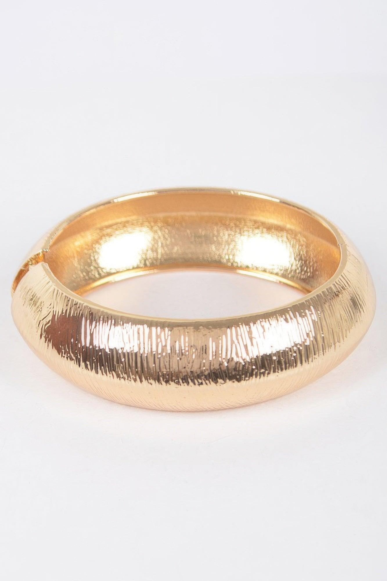 Textured Metal Bangle Bracelet - Clothes For Her Online Store