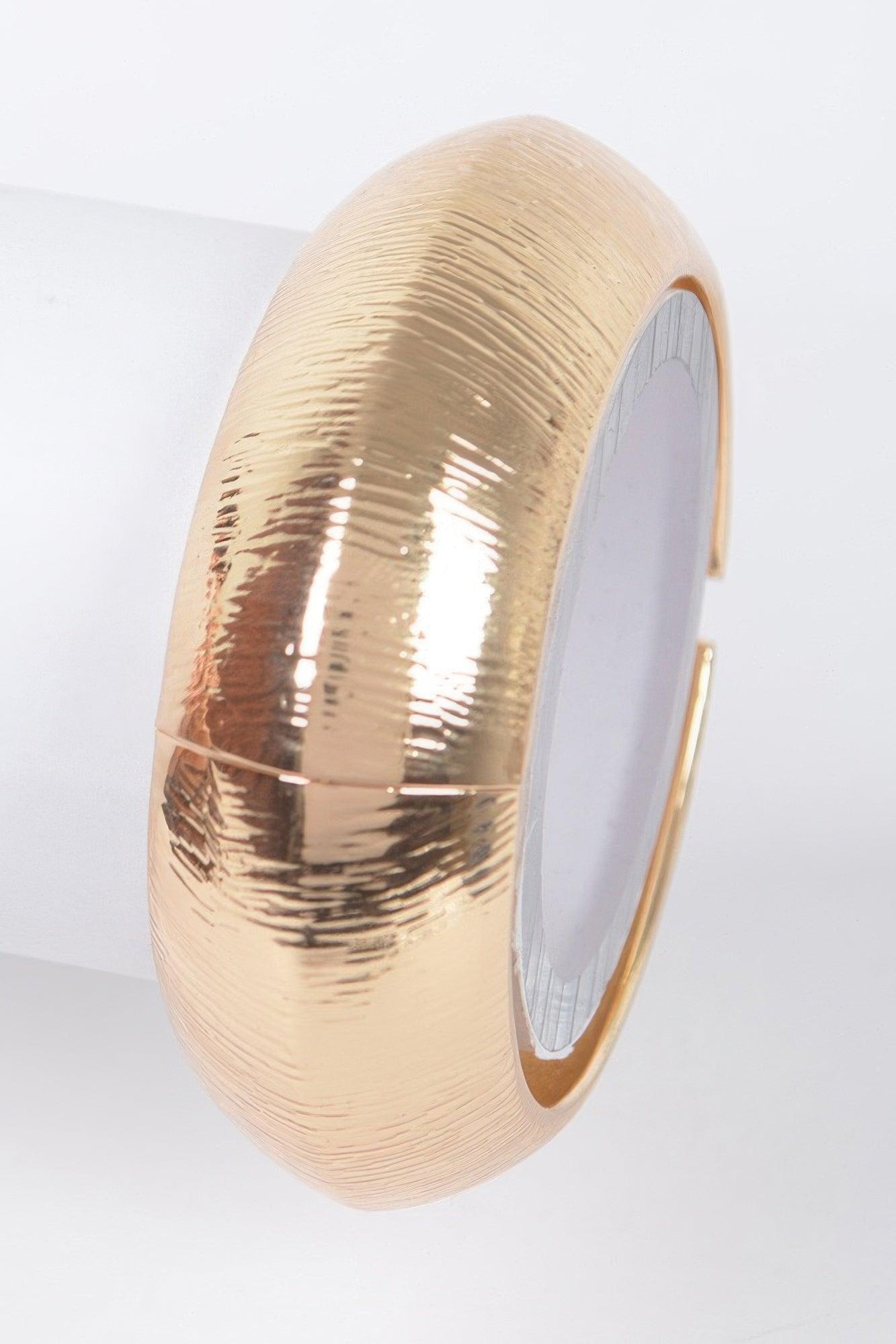 Textured Metal Bangle Bracelet - Clothes For Her Online Store