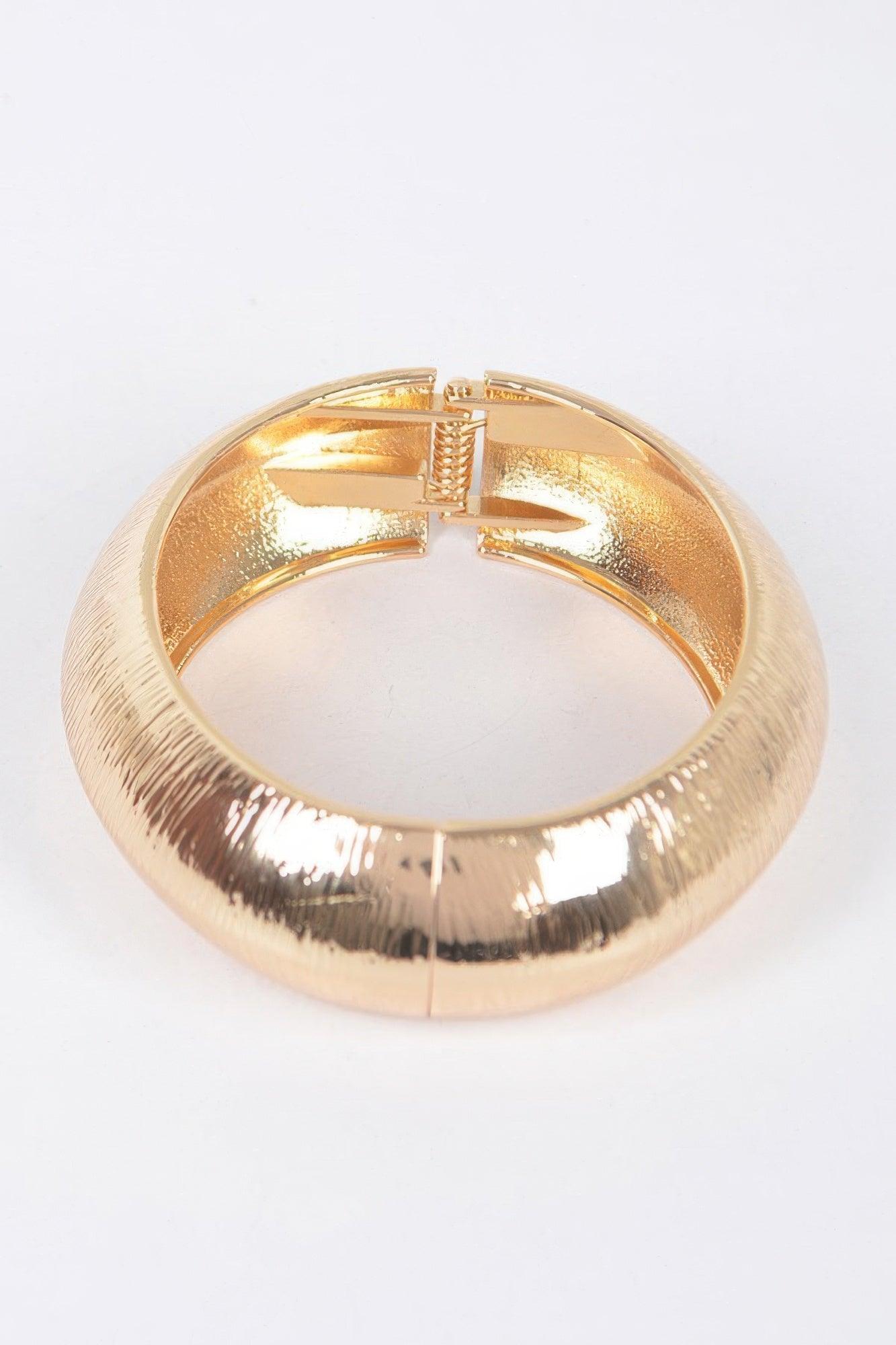 Textured Metal Bangle Bracelet - Clothes For Her Online Store