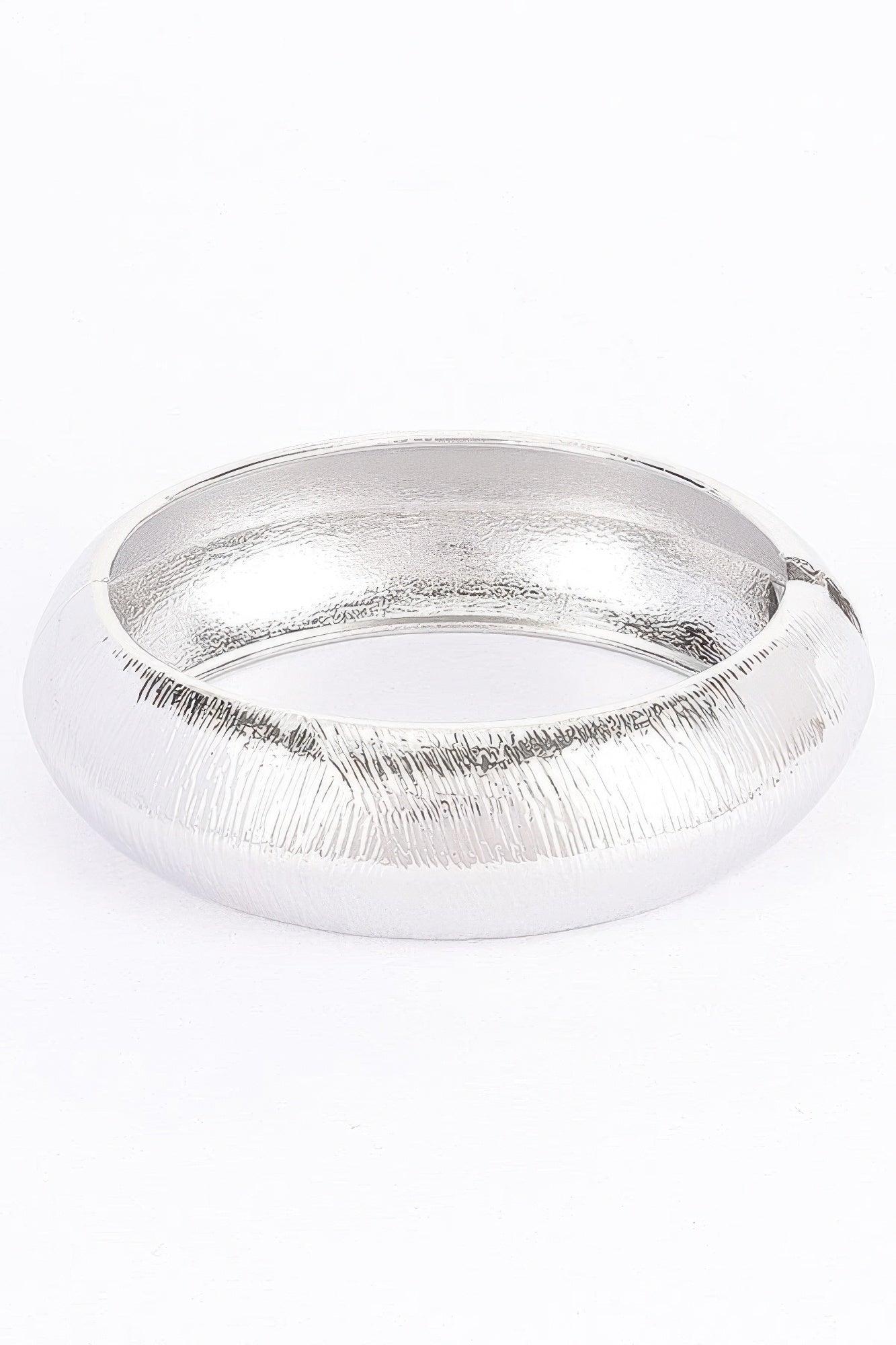 Textured Metal Bangle Bracelet - Clothes For Her Online Store