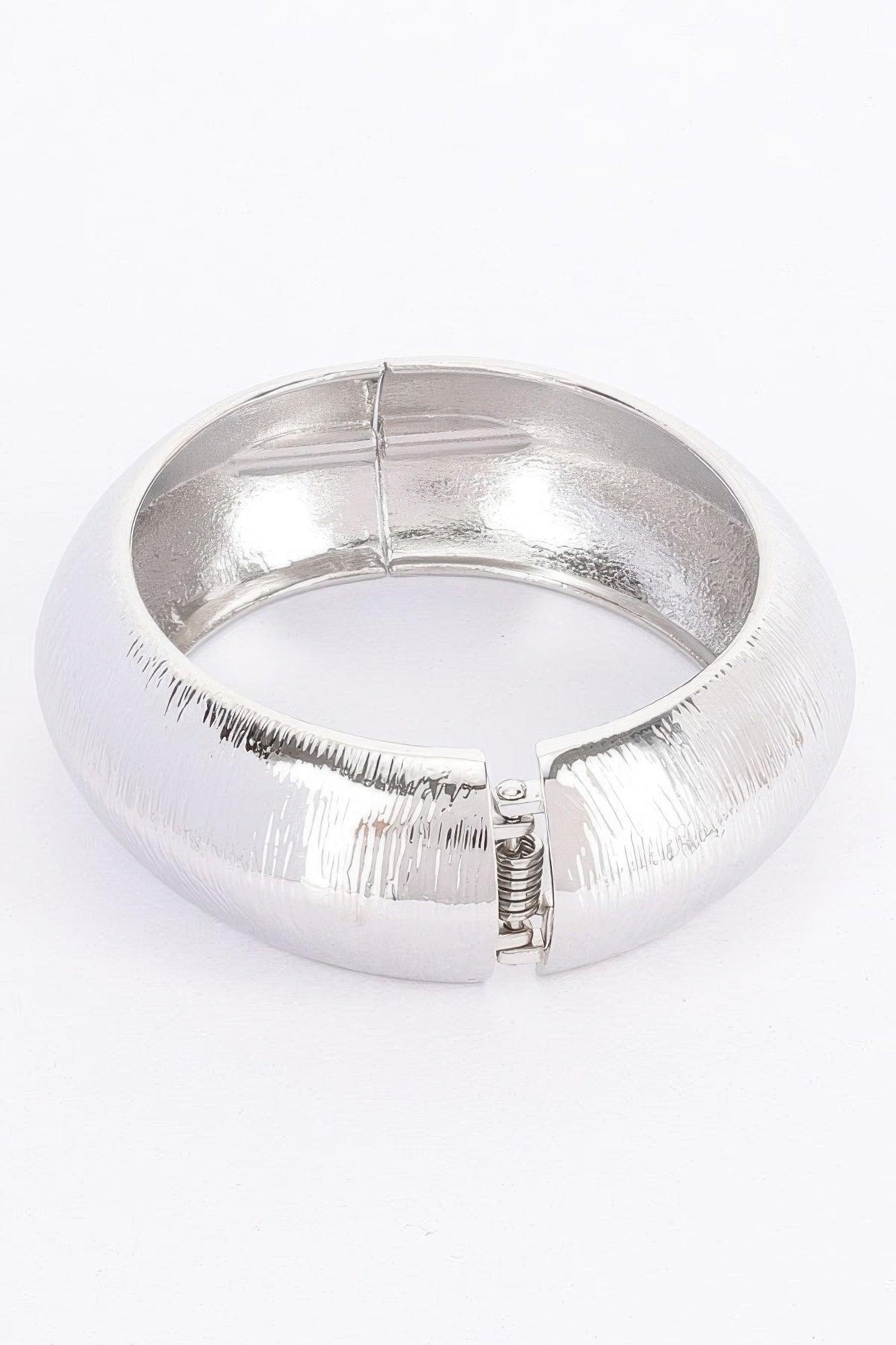 Textured Metal Bangle Bracelet - Clothes For Her Online Store