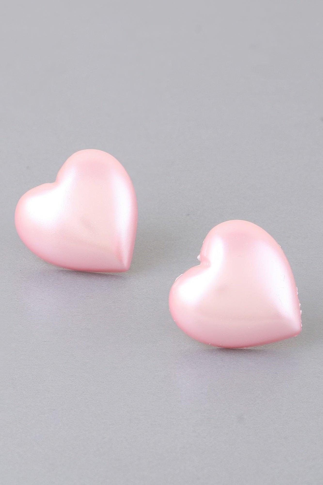 Luminous Heart Stud Earrings - Clothes For Her Online Store