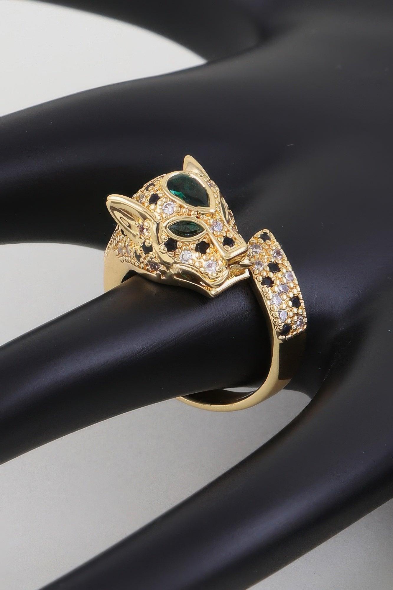 Jeweled Jaguar Wrap Ring - Clothes For Her Online Store