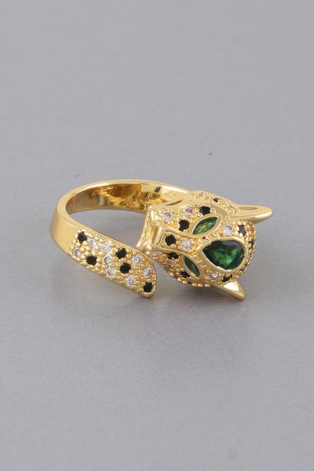 Jeweled Jaguar Wrap Ring - Clothes For Her Online Store