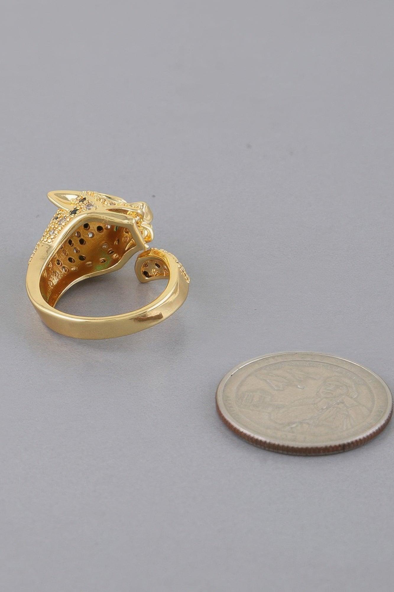 Jeweled Jaguar Wrap Ring - Clothes For Her Online Store