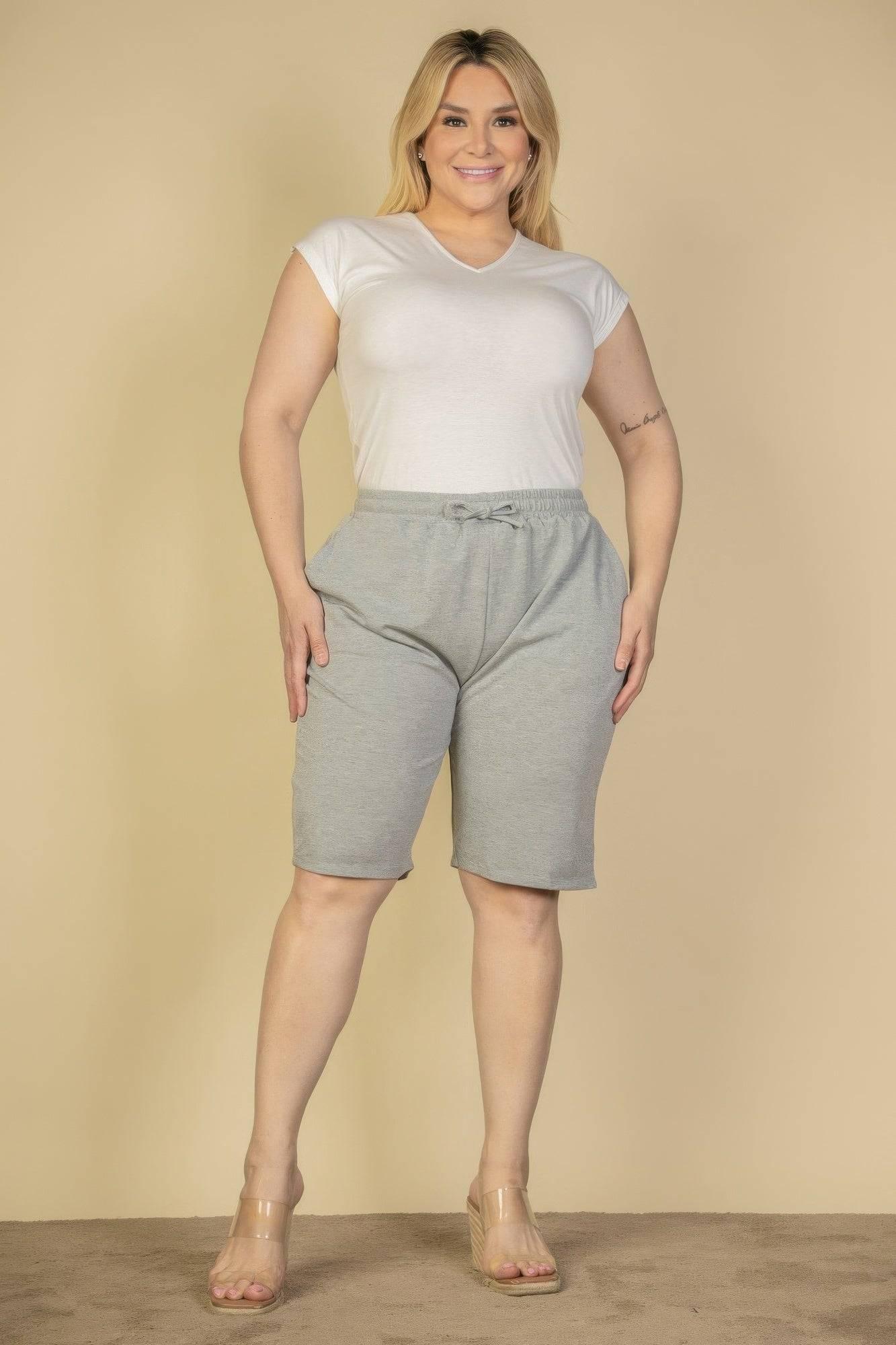 Plus Size French Terry Bermuda Shorts - Clothes For Her Online Store