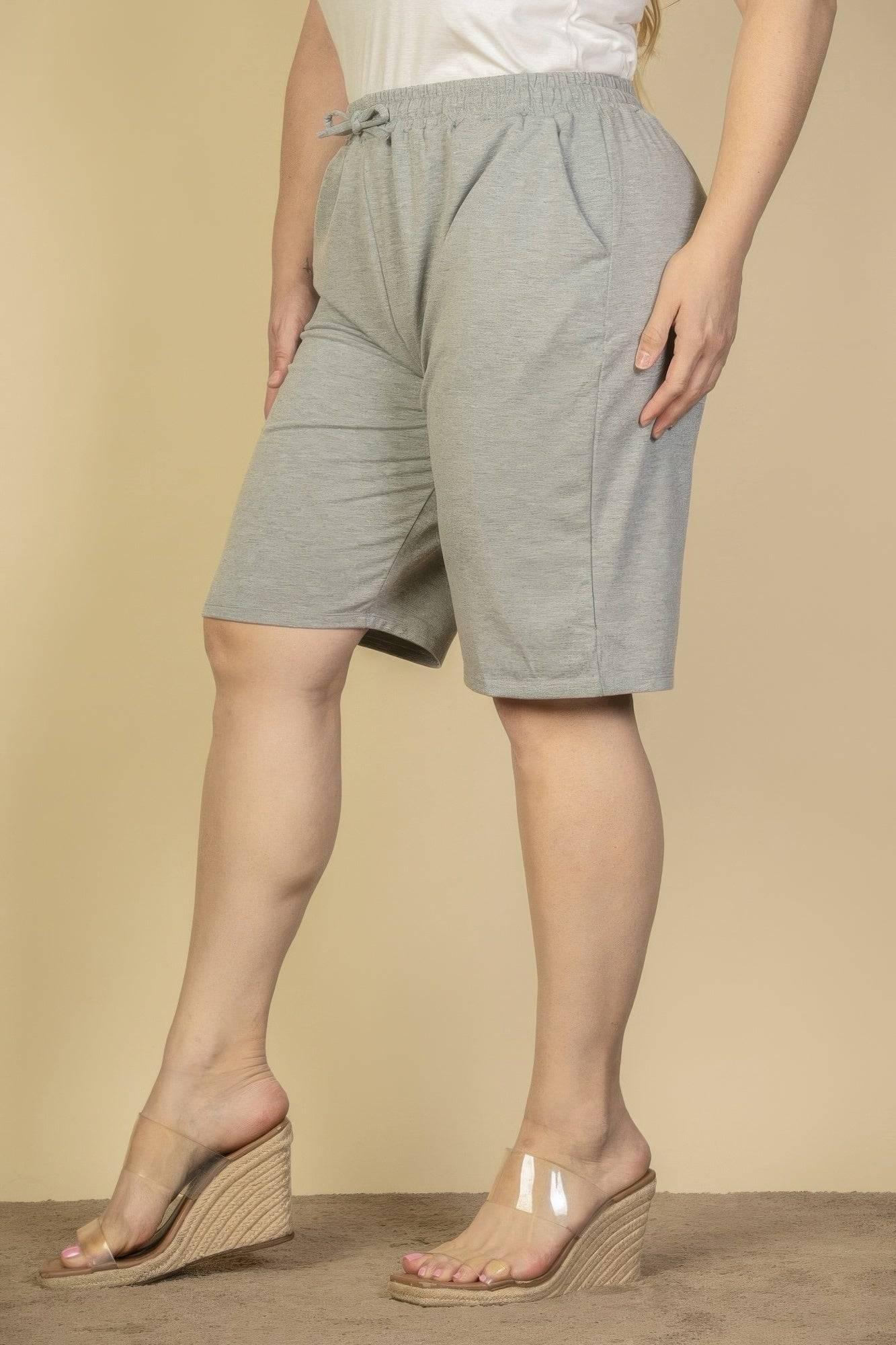 Plus Size French Terry Bermuda Shorts - Clothes For Her Online Store
