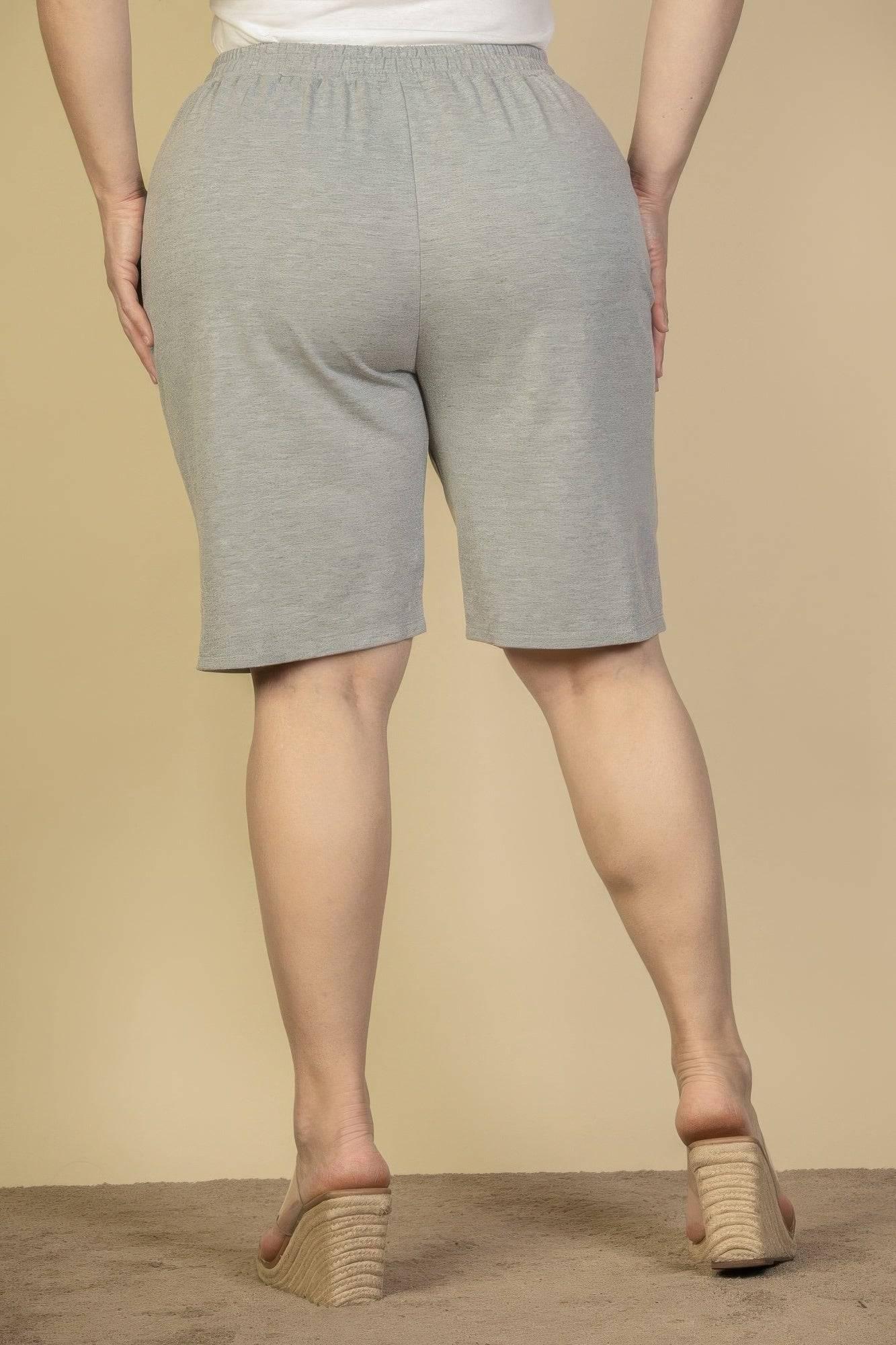 Plus Size French Terry Bermuda Shorts - Clothes For Her Online Store
