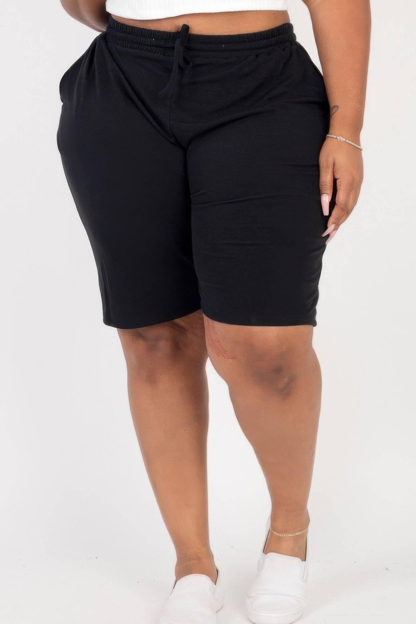 Plus Size French Terry Bermuda Shorts - Clothes For Her Online Store