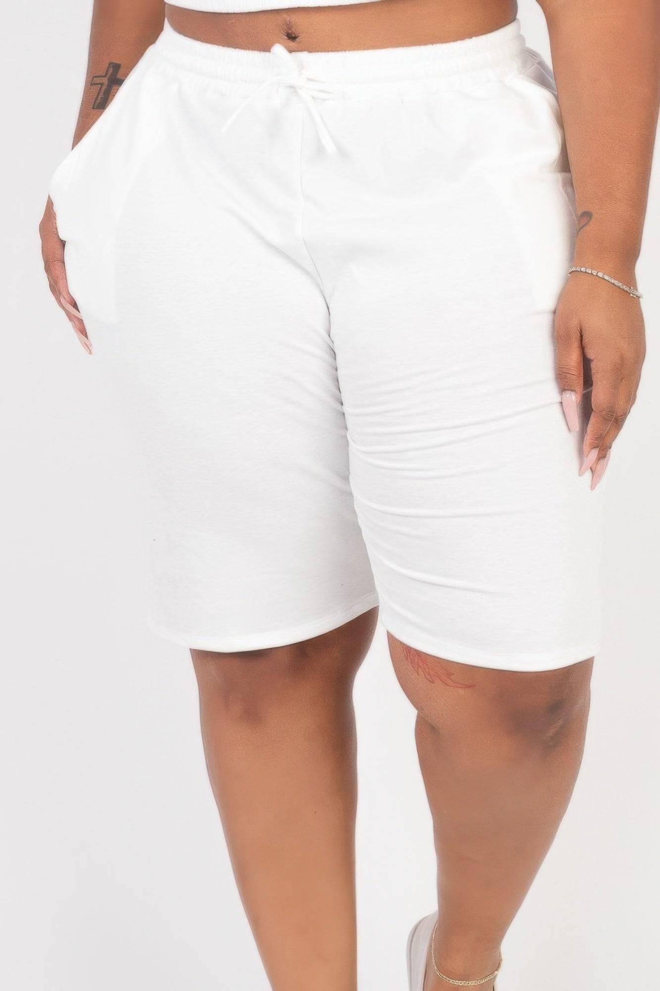 Plus Size French Terry Bermuda Shorts - Clothes For Her Online Store