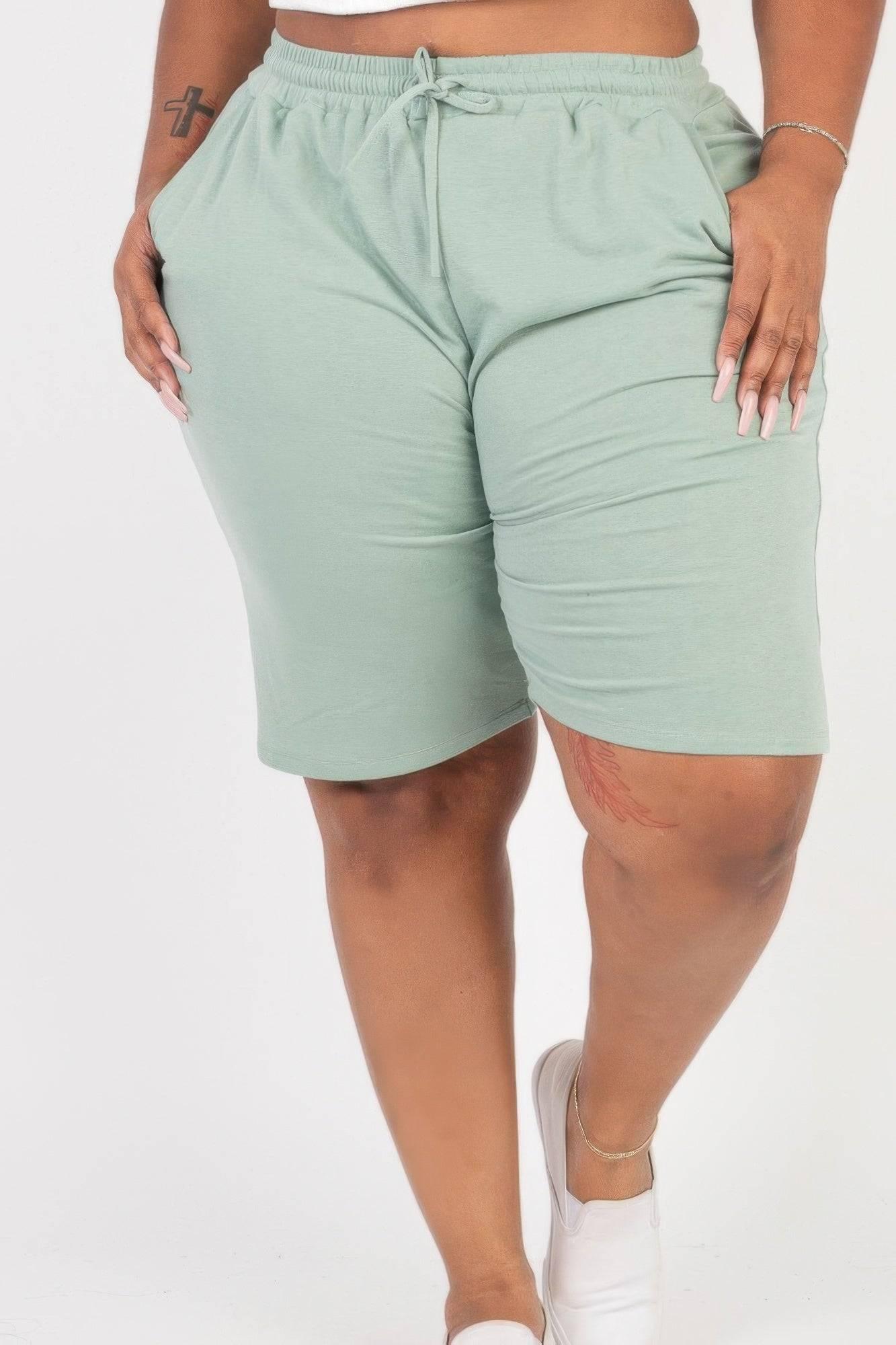 Plus Size French Terry Bermuda Shorts - Clothes For Her Online Store