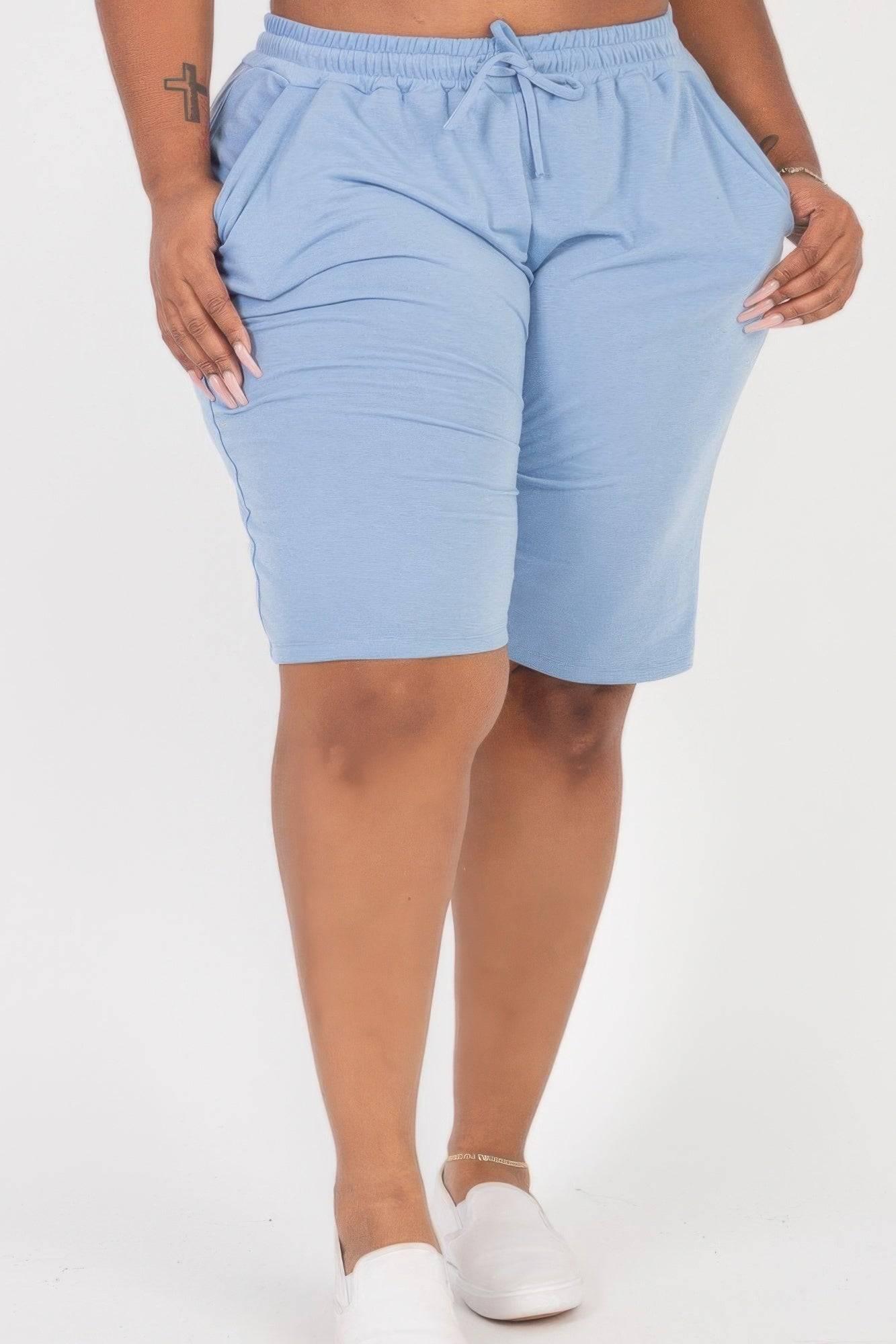 Plus Size French Terry Bermuda Shorts - Clothes For Her Online Store
