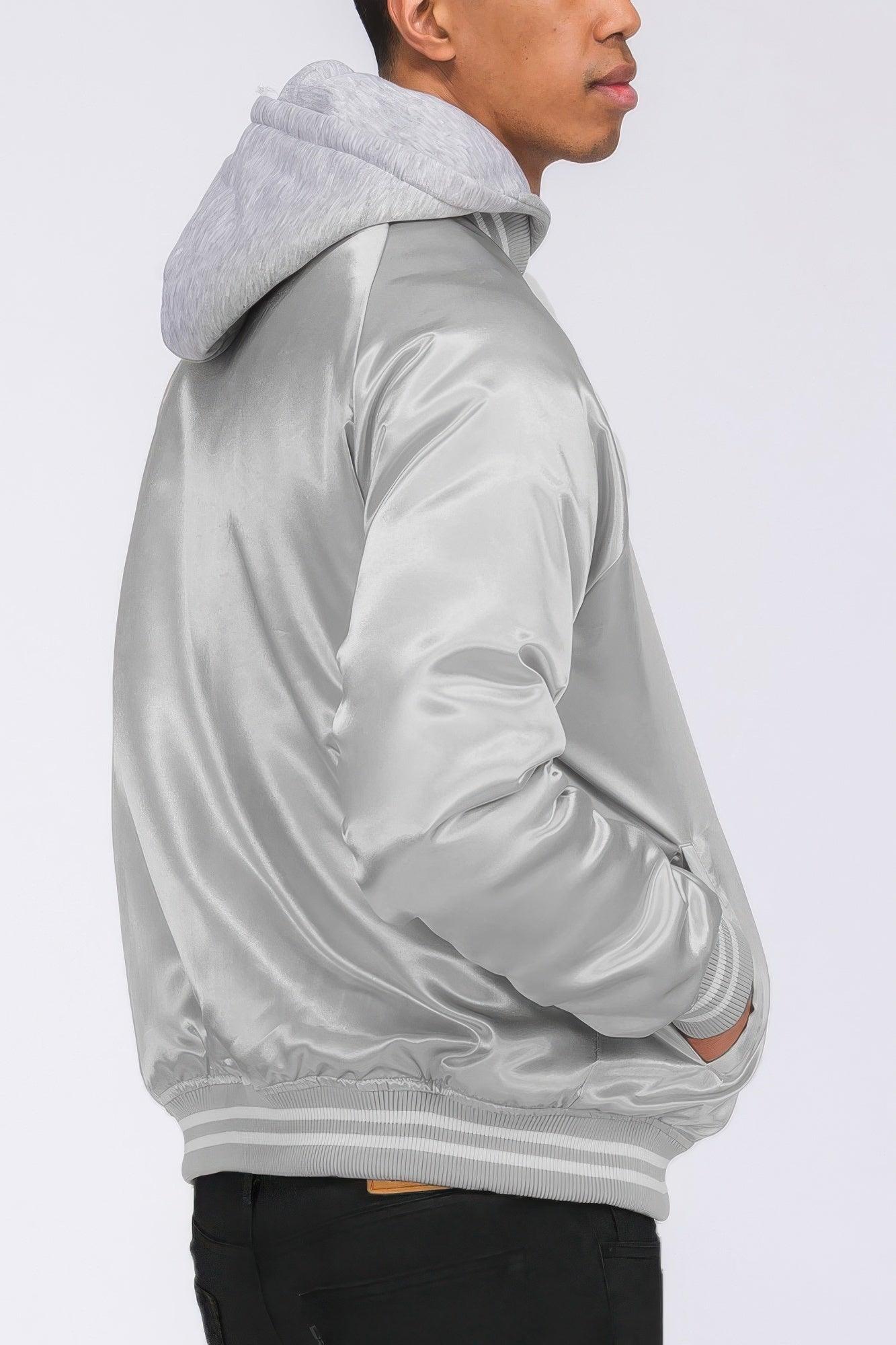 Satin Varsity Bomber Jacket - Clothes For Her Online Store