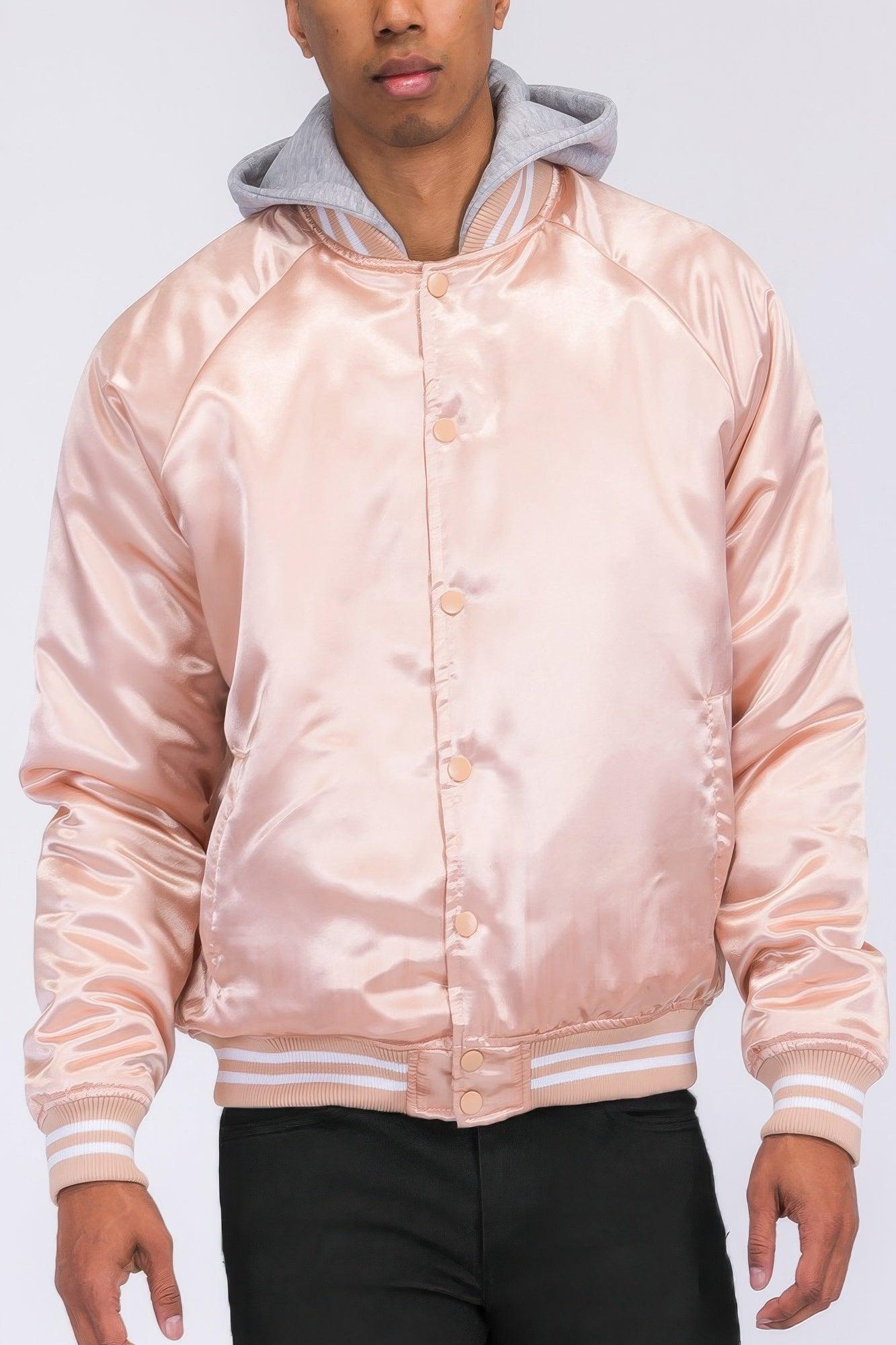 Satin Varsity Bomber Jacket - Clothes For Her Online Store