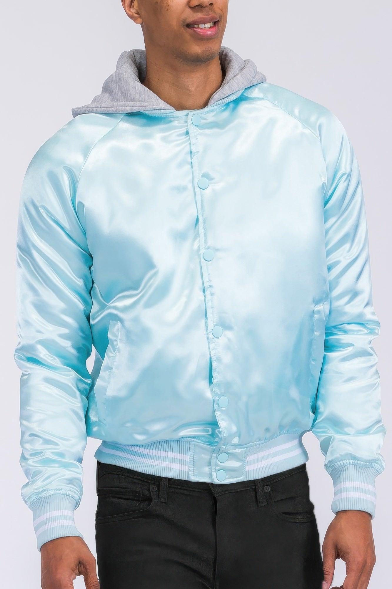 Satin Varsity Bomber Jacket - Clothes For Her Online Store