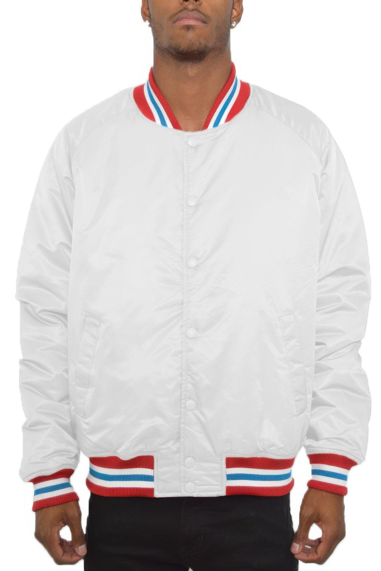 Satin Varsity Bomber Jacket - Clothes For Her Online Store