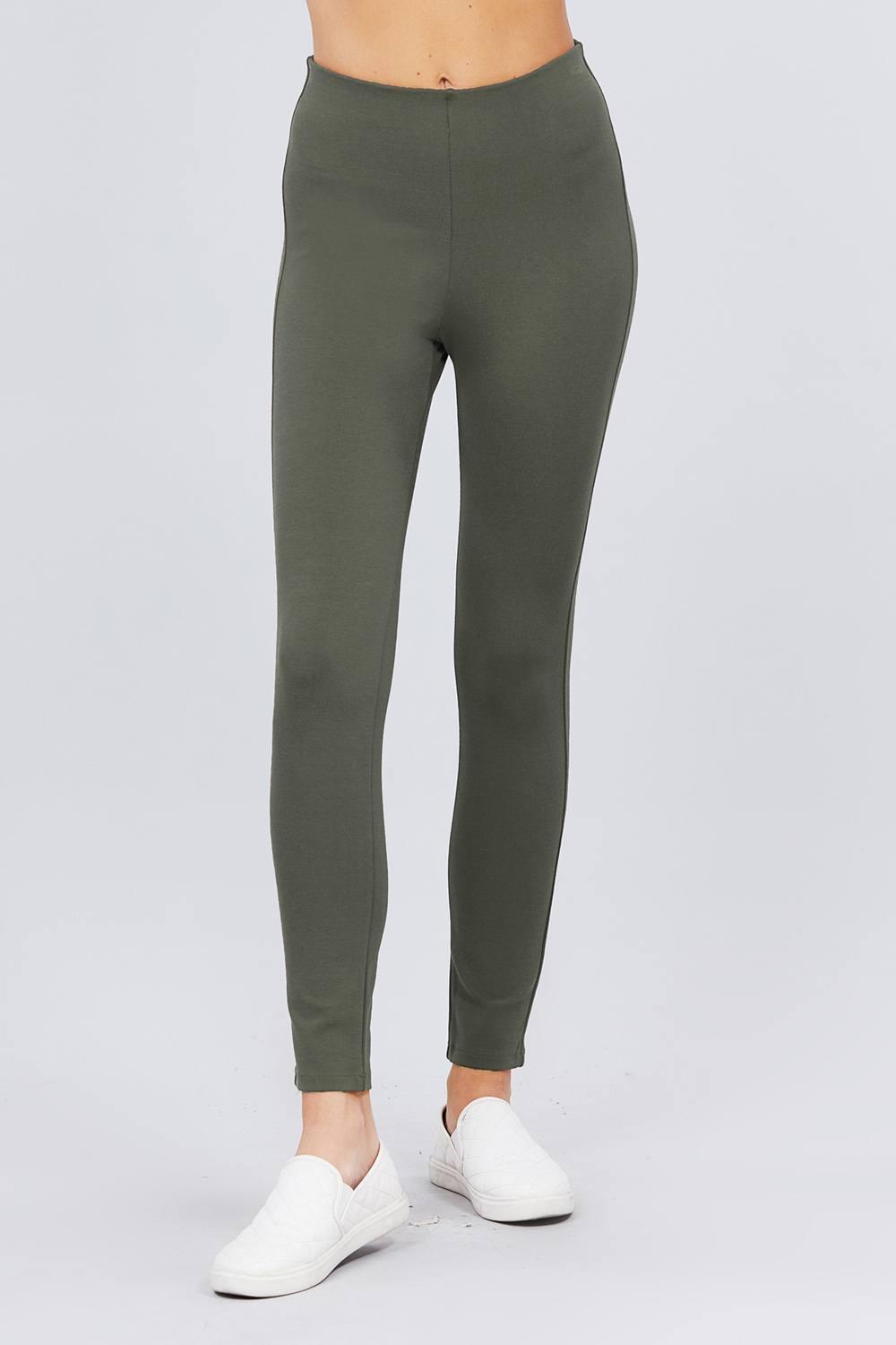 Waist Elastic Band Ponte Pants - Clothes For Her Online Store