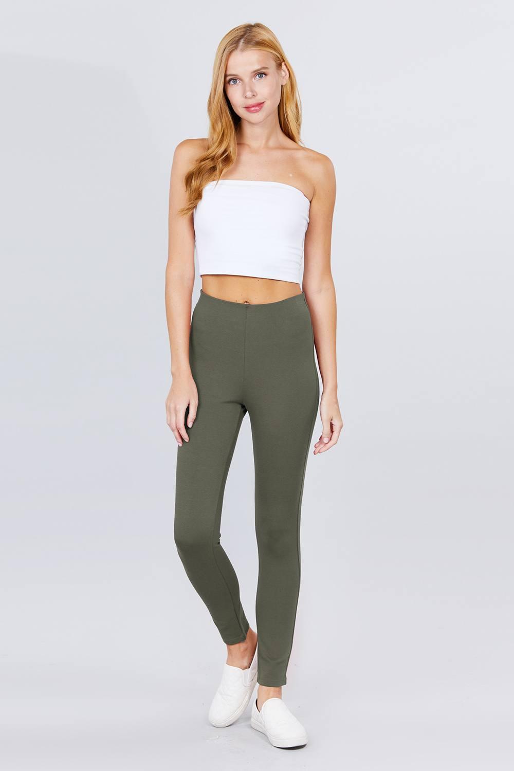 Waist Elastic Band Ponte Pants - Clothes For Her Online Store
