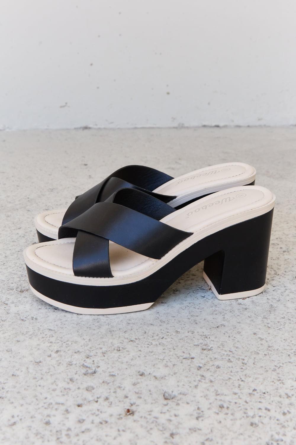 Weeboo Cherish The Moments Contrast Platform Sandals in Black - Clothes For Her Online Store