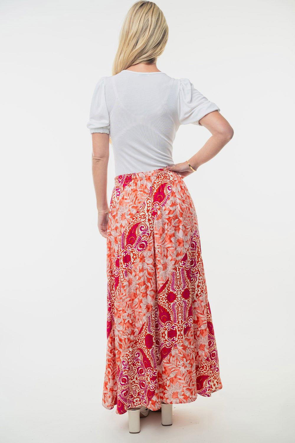 White Birch Full Size High Waisted Floral Woven Skirt - Clothes For Her Online Store