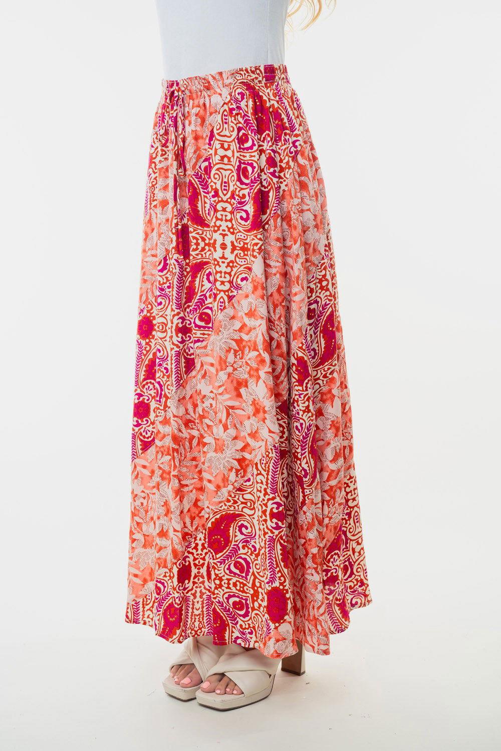 White Birch Full Size High Waisted Floral Woven Skirt - Clothes For Her Online Store