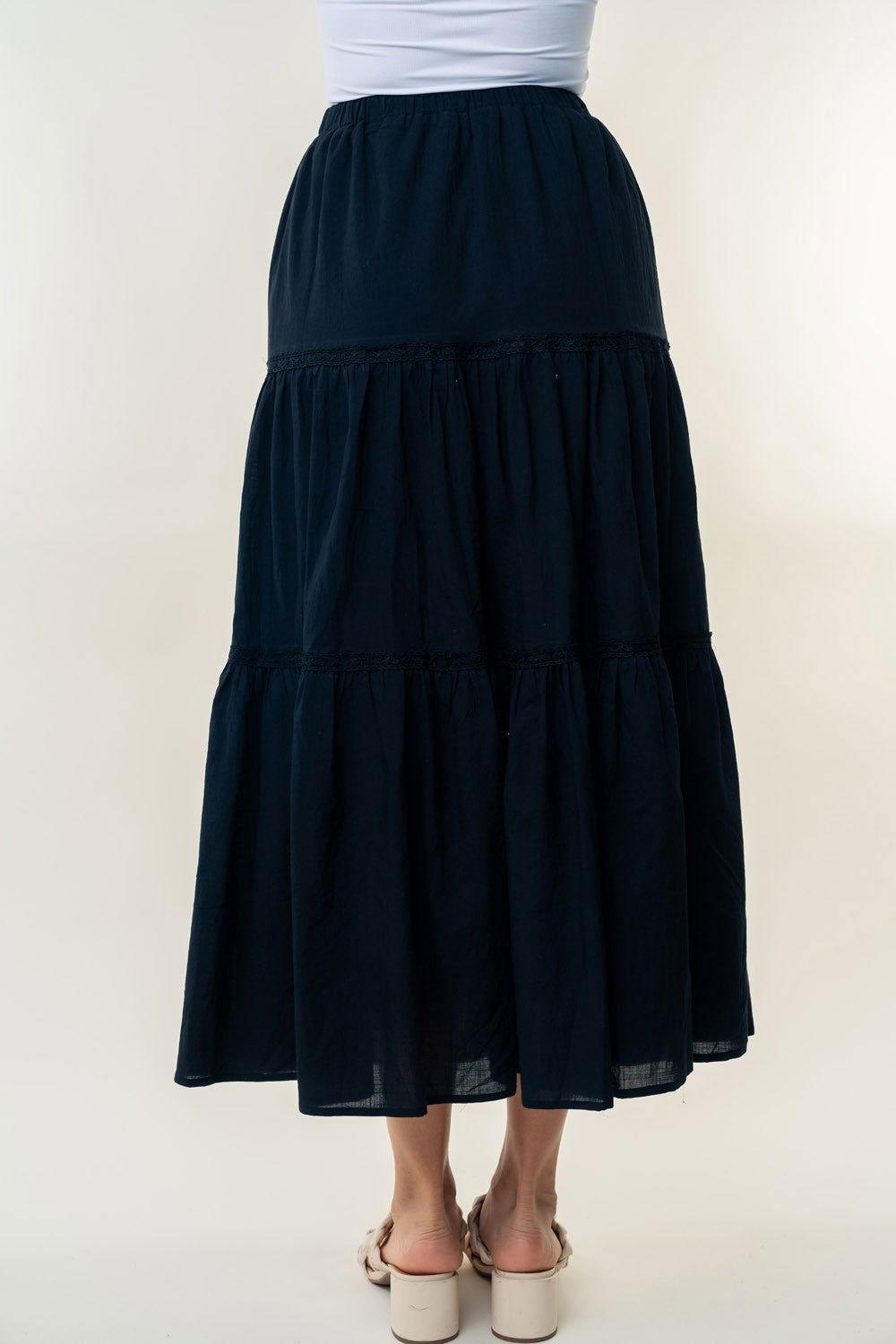 White Birch High Waisted Tiered Maxi Skirt - Clothes For Her Online Store