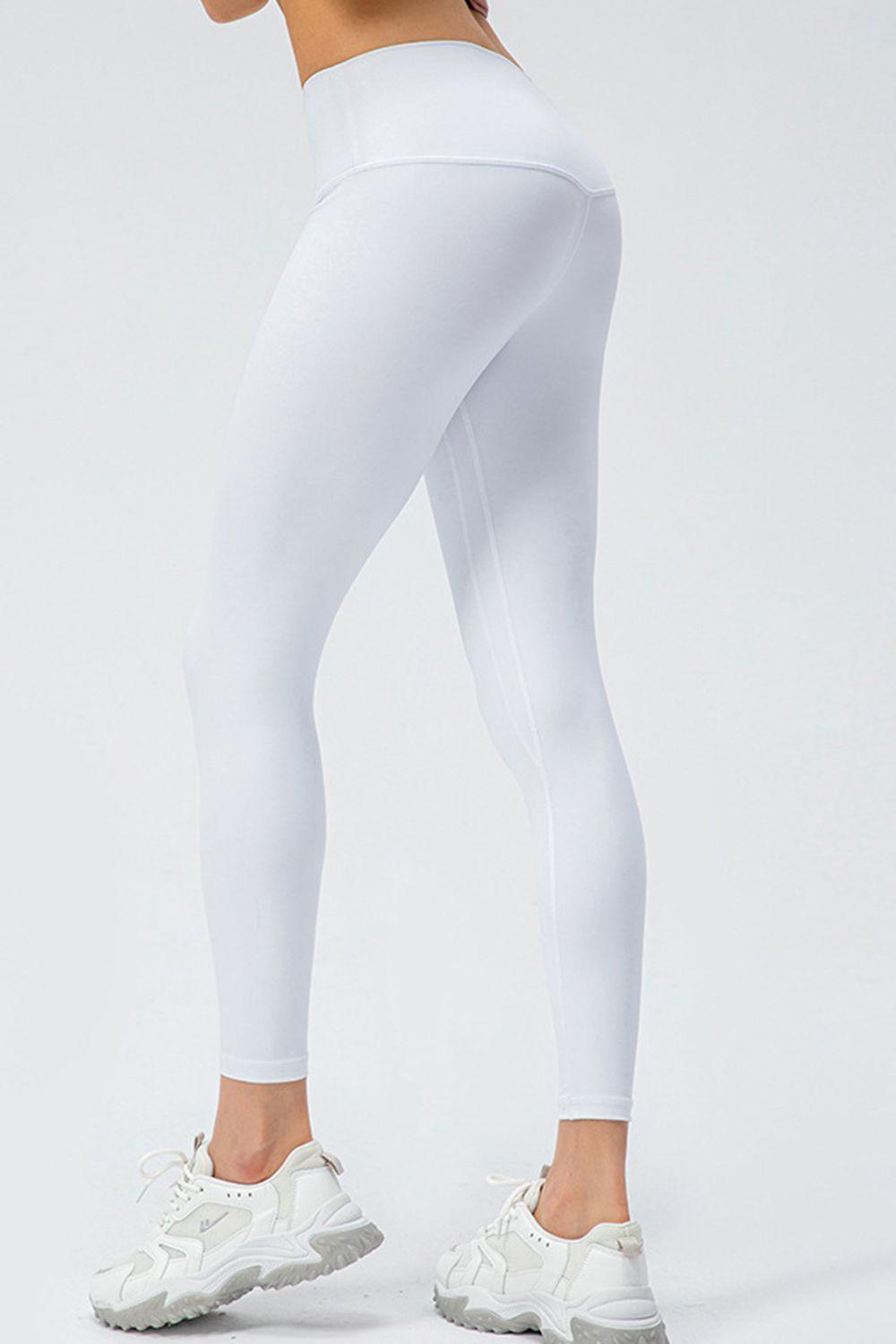 Wide Waistband Slim Fit Active Leggings - Clothes For Her Online Store