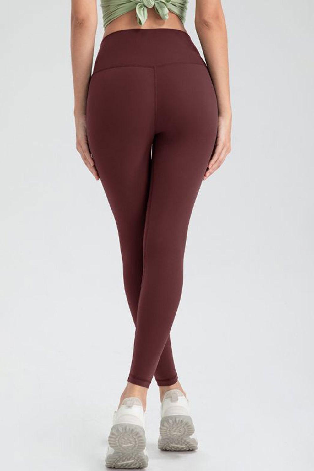 Wide Waistband Slim Fit Active Leggings - Clothes For Her Online Store