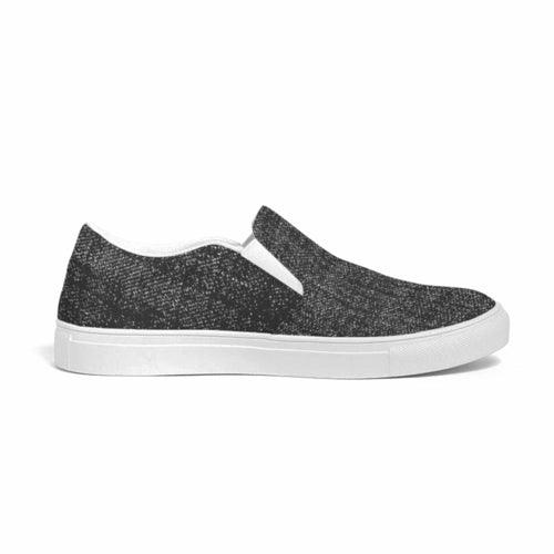 Womens Sneakers - Canvas Slip on Shoes, Black Faded Print - Clothes For Her Online Store