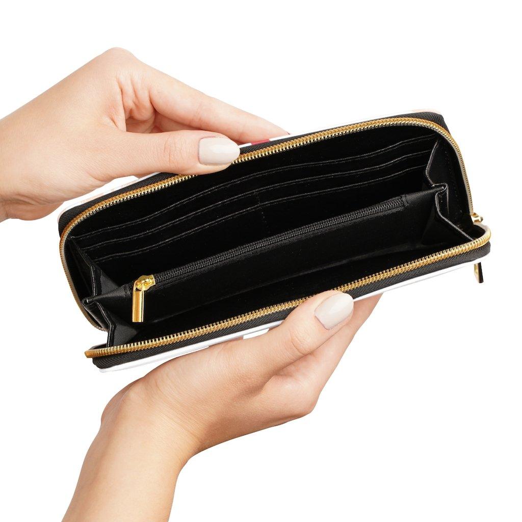 Womens Wallet, Zip Purse, White Multicolor Circular - Clothes For Her Online Store