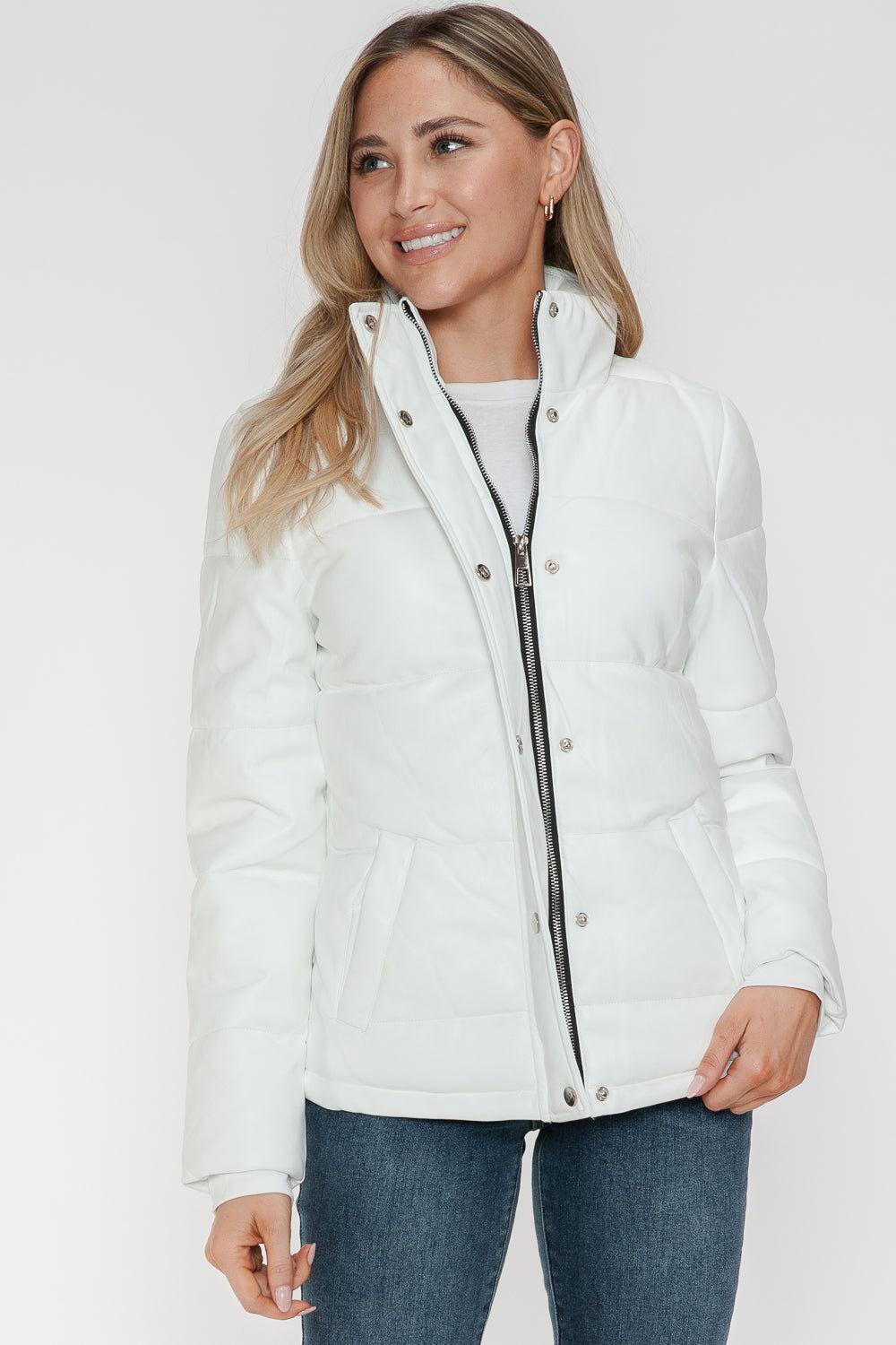 YMI Pocketed Zip Up Turtleneck Puffer Jacket - Clothes For Her Online Store