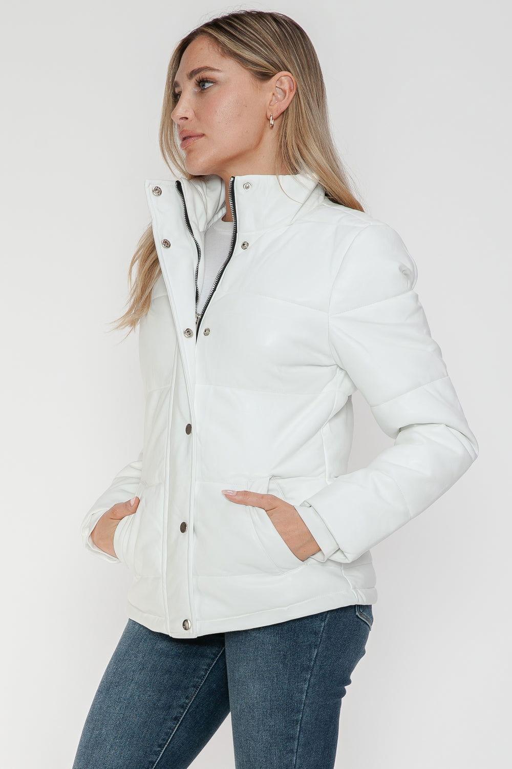 YMI Pocketed Zip Up Turtleneck Puffer Jacket - Clothes For Her Online Store