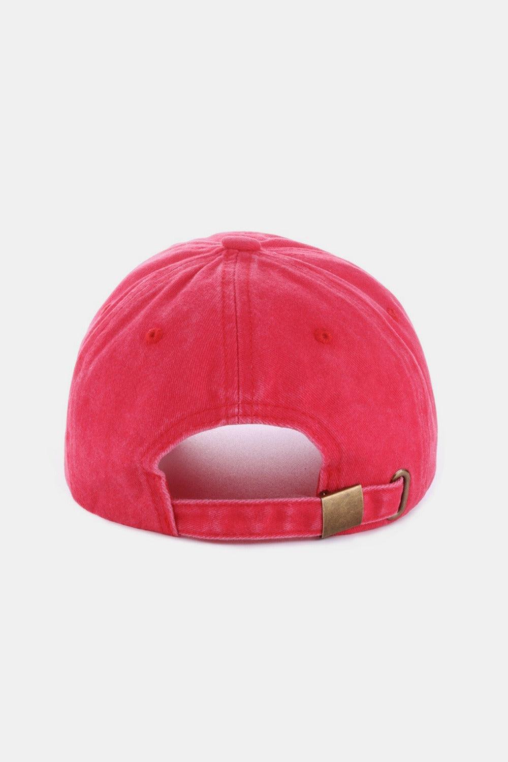 Zenana Washed Embroidered City Baseball Cap - Clothes For Her Online Store