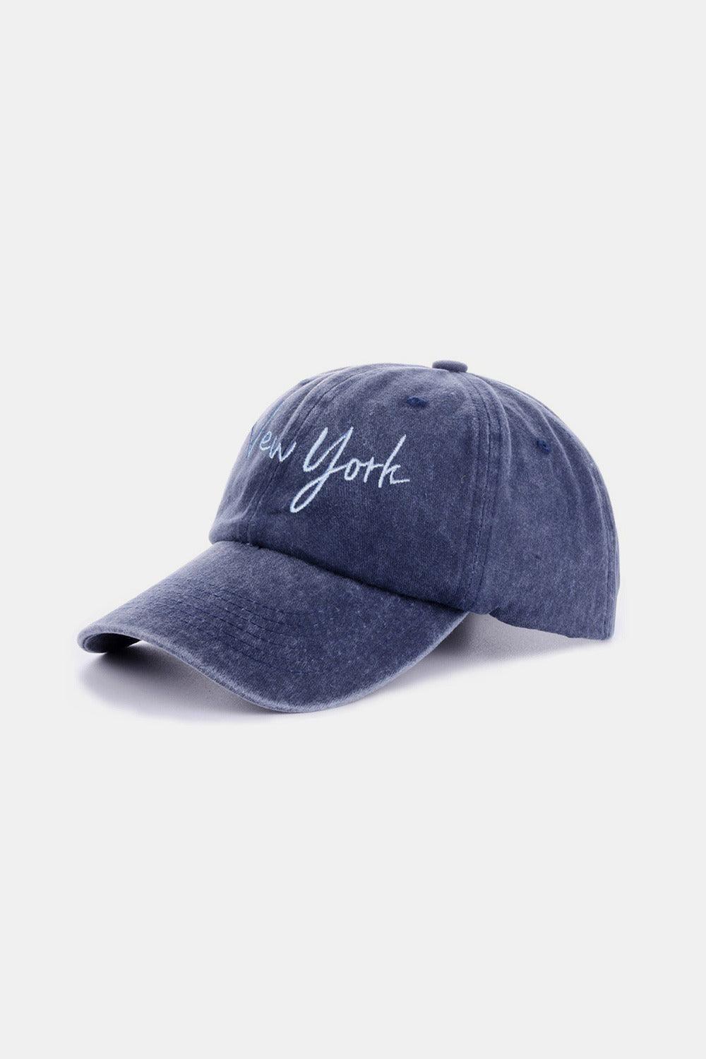 Zenana Washed Embroidered City Baseball Cap - Clothes For Her Online Store