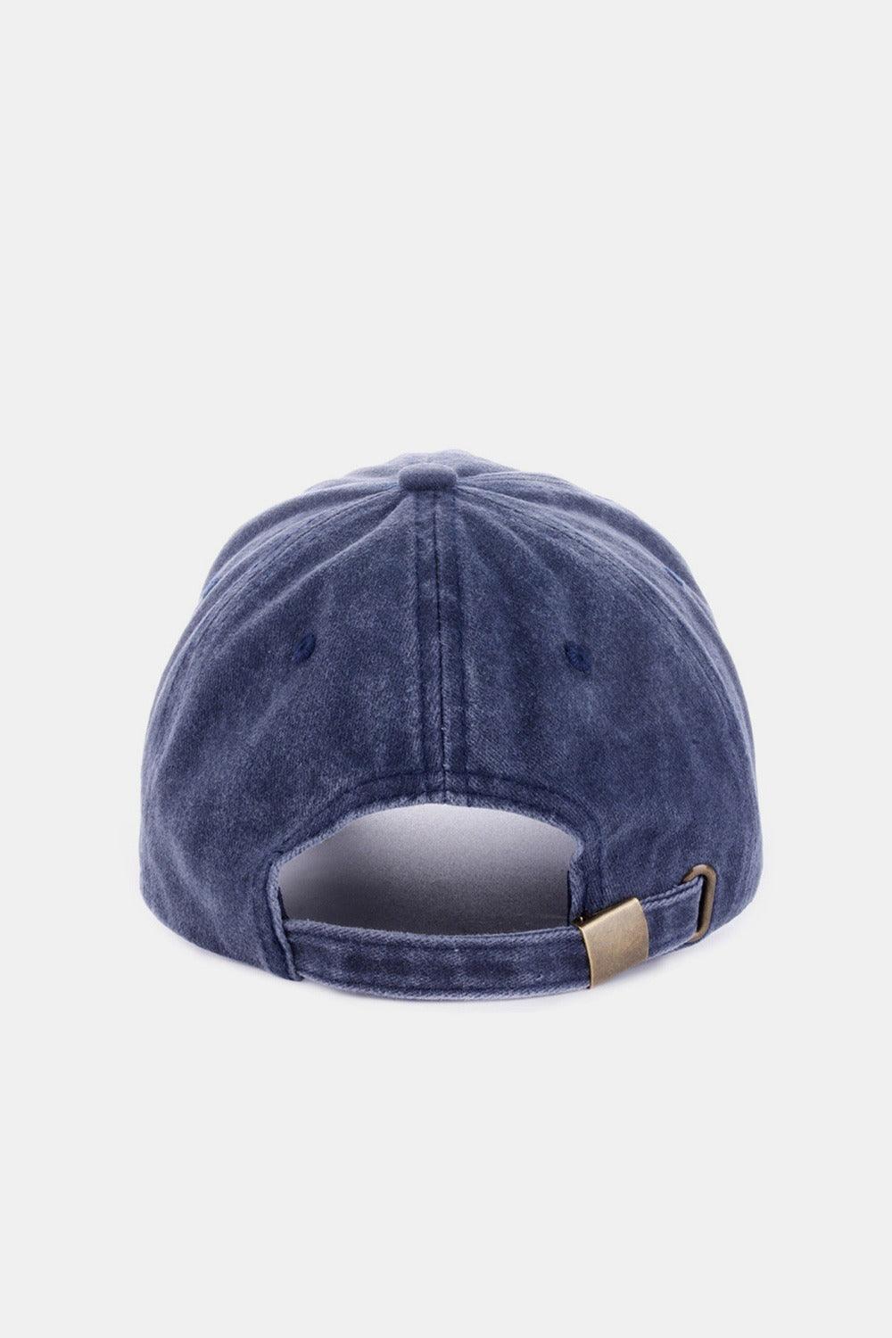 Zenana Washed Embroidered City Baseball Cap - Clothes For Her Online Store