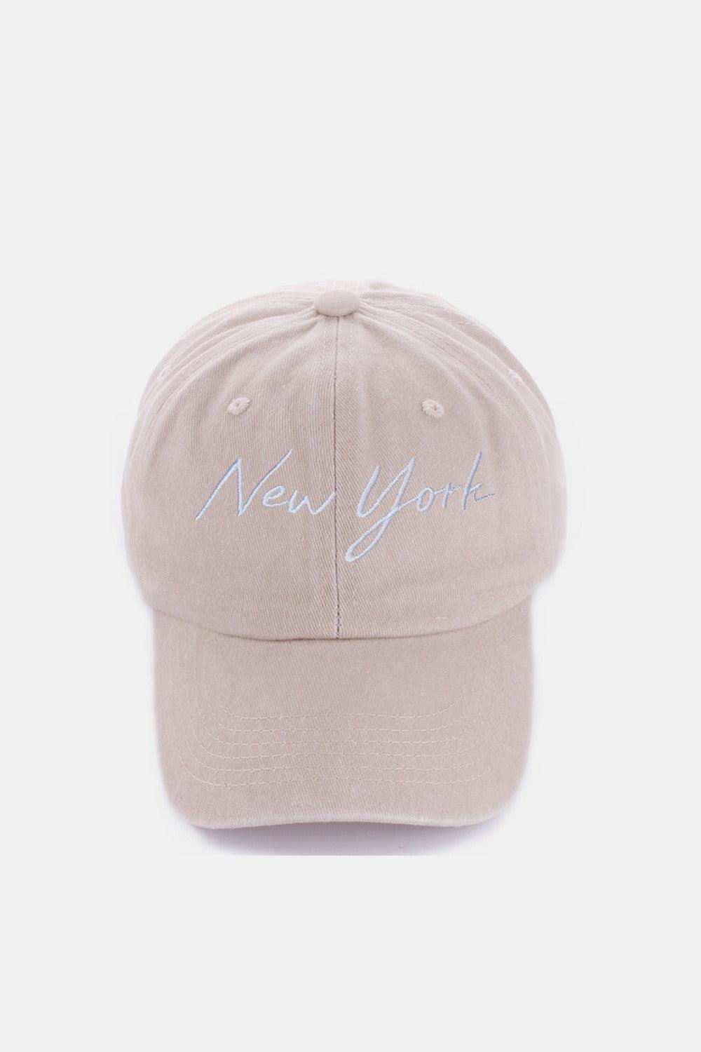 Zenana Washed Embroidered City Baseball Cap - Clothes For Her Online Store