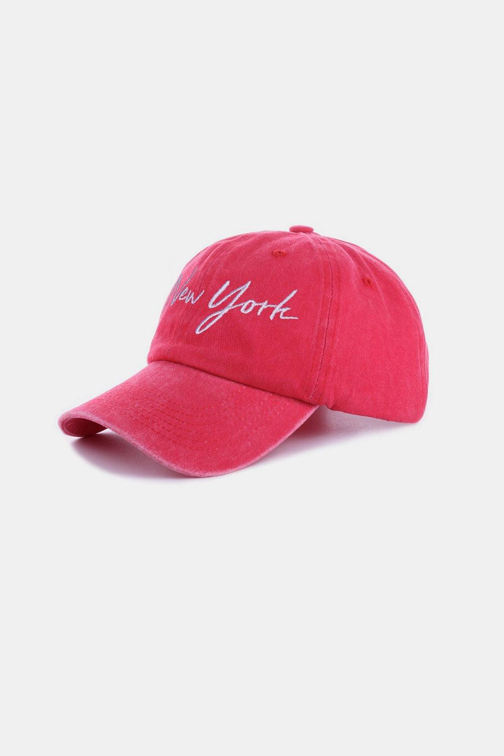 Zenana Washed Embroidered City Baseball Cap - Clothes For Her Online Store