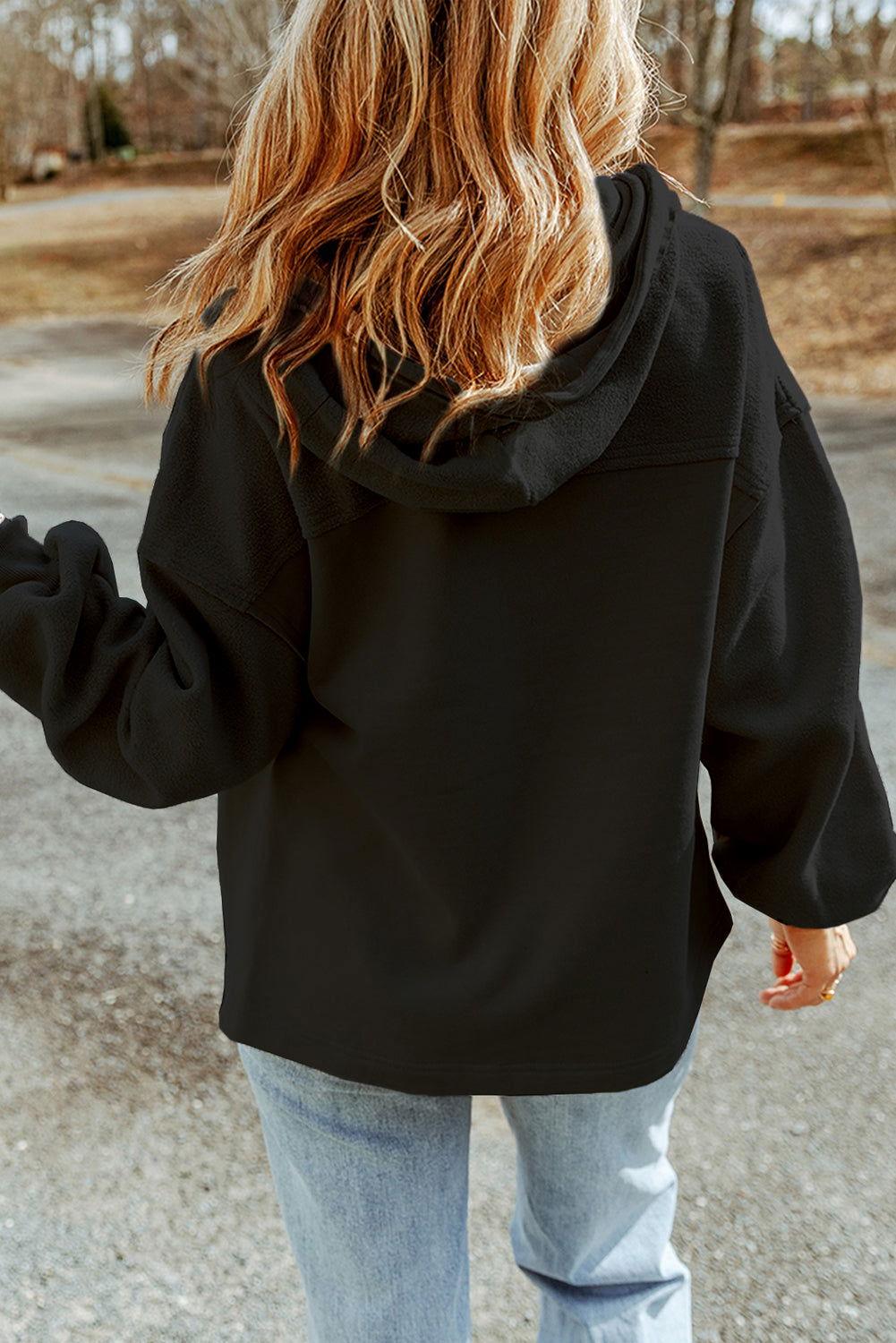 Zip-Up Drawstring Hooded Jacket - Clothes For Her Online Store