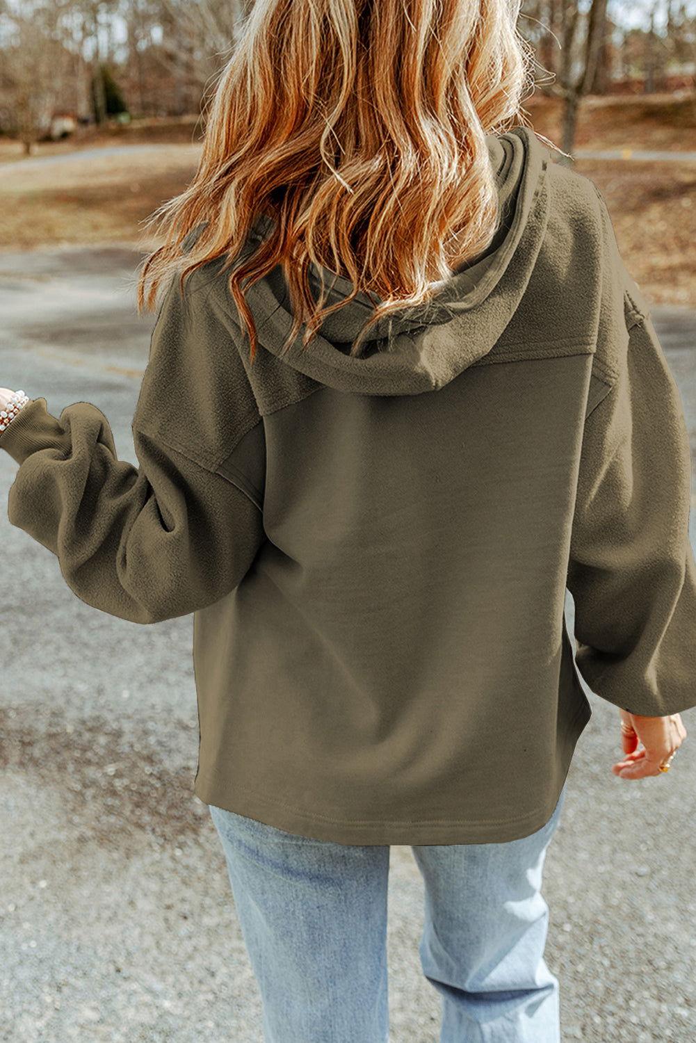 Zip-Up Drawstring Hooded Jacket - Clothes For Her Online Store