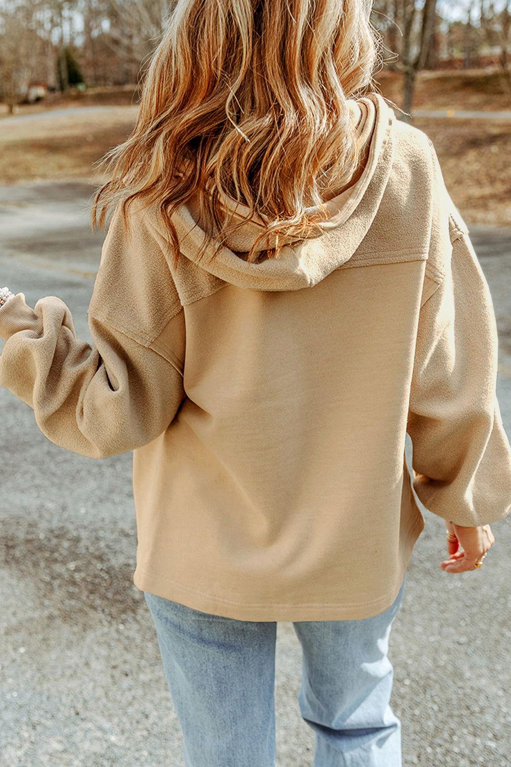Zip-Up Drawstring Hooded Jacket - Clothes For Her Online Store
