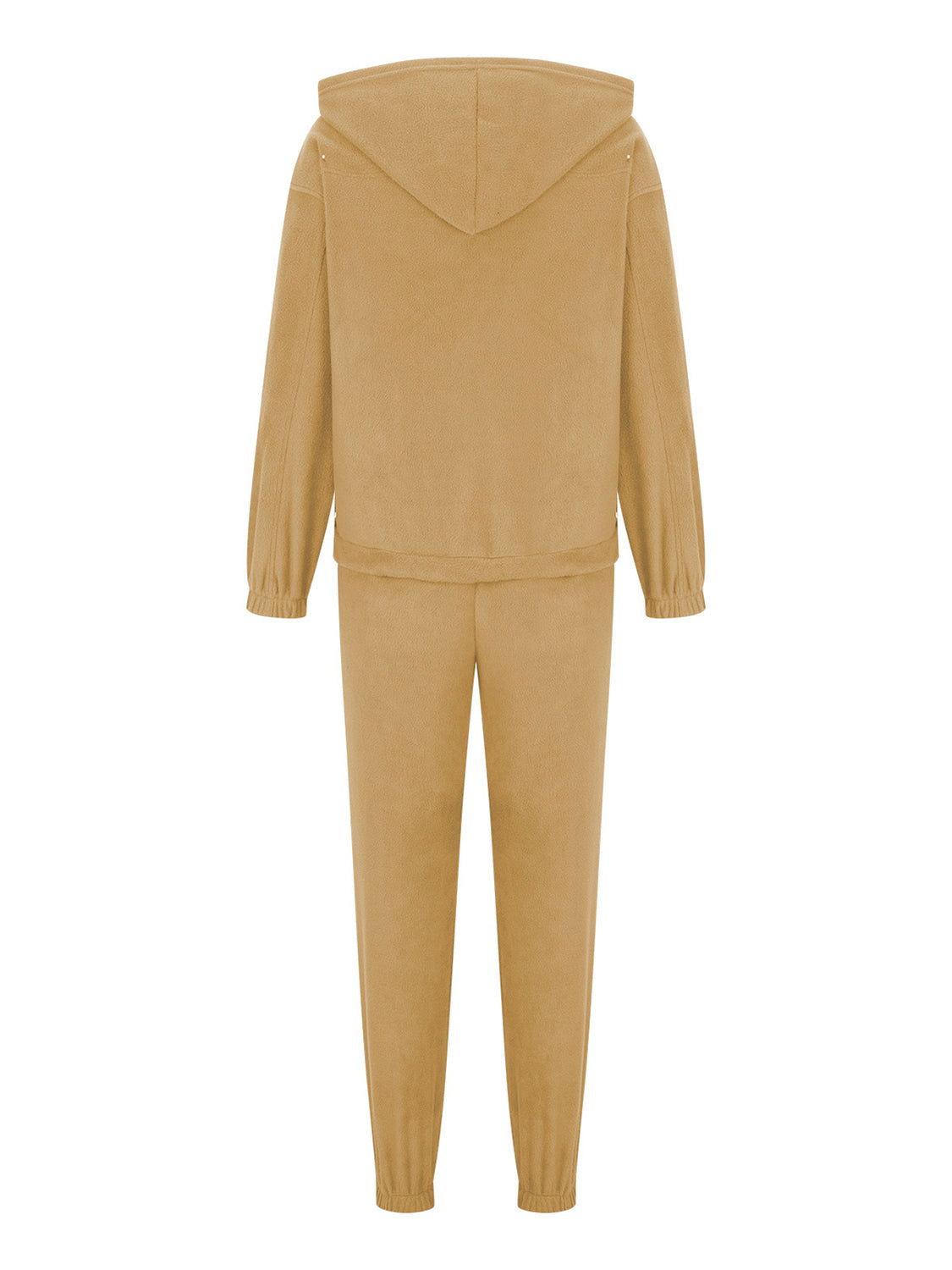 Zip Up Long Sleeve Hoodie and Joggers Set - Clothes For Her Online Store