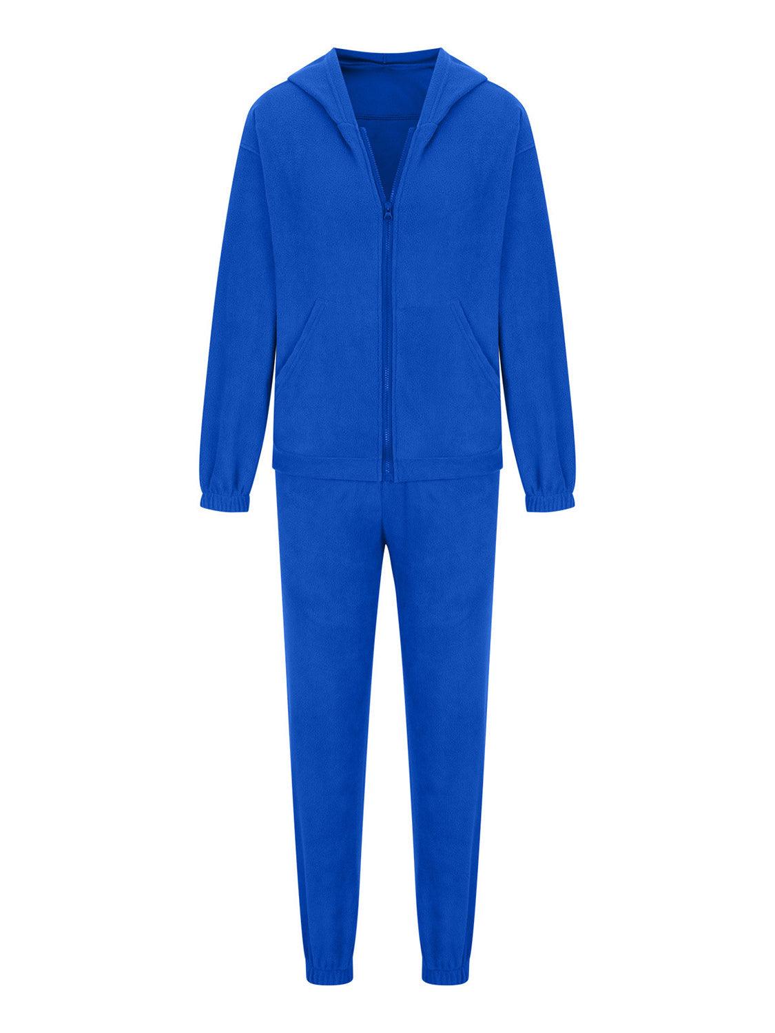 Zip Up Long Sleeve Hoodie and Joggers Set - Clothes For Her Online Store