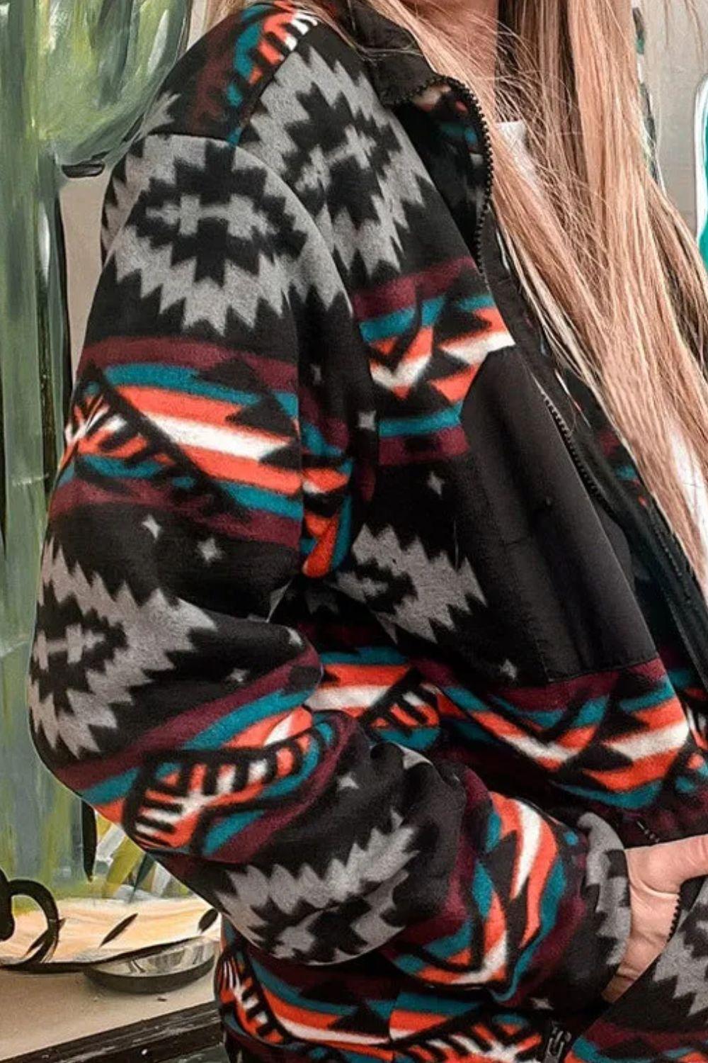 Zip Up Long Sleeve Jacket - Clothes For Her Online Store