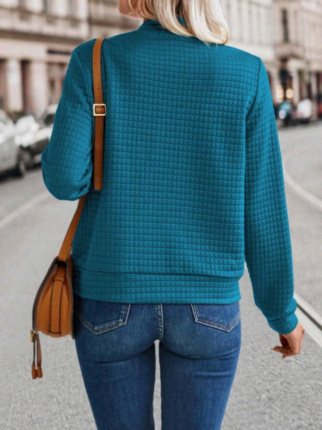 Zip Up Long Sleeve Jacket - Clothes For Her Online Store