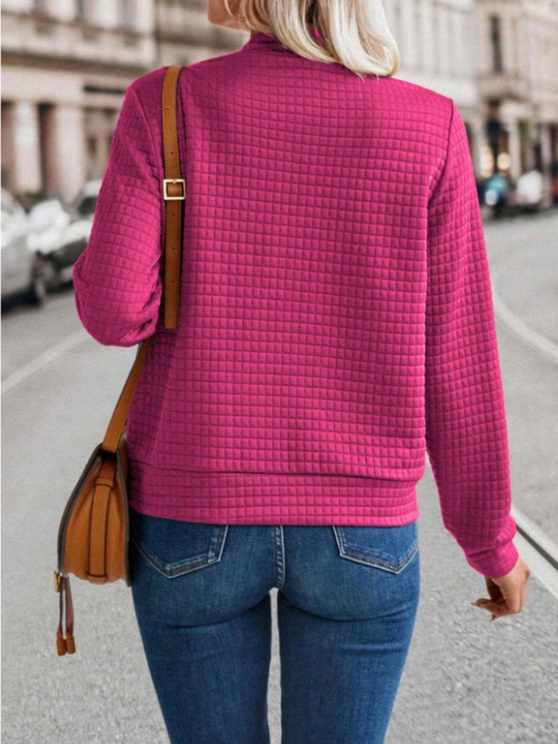 Zip Up Long Sleeve Jacket - Clothes For Her Online Store