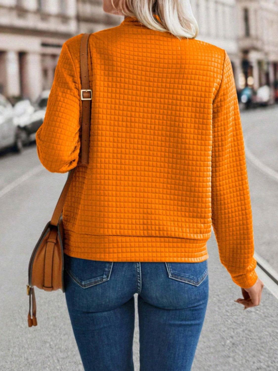 Zip Up Long Sleeve Jacket - Clothes For Her Online Store