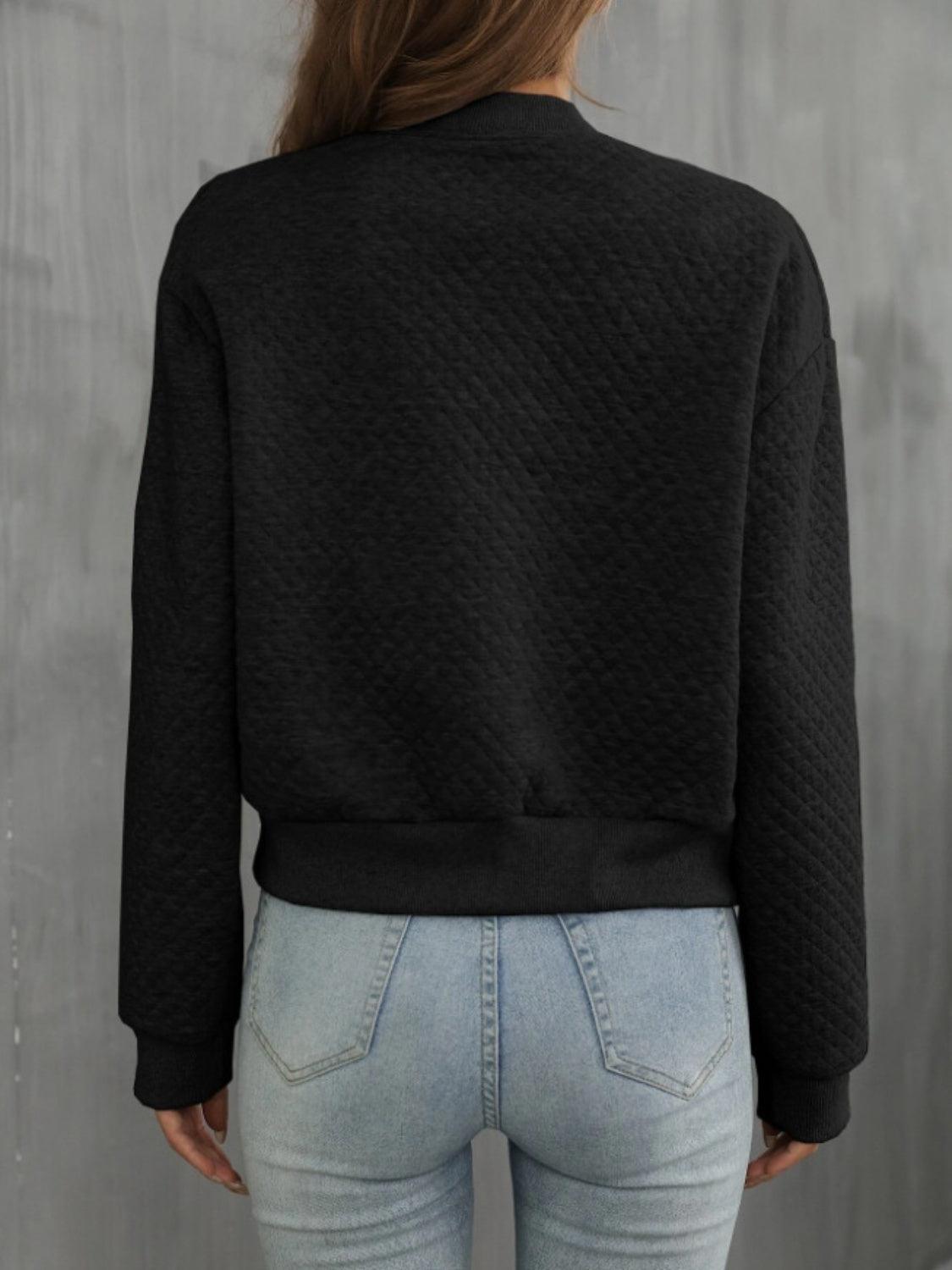 Zip Up Long Sleeve Jacket - Clothes For Her Online Store