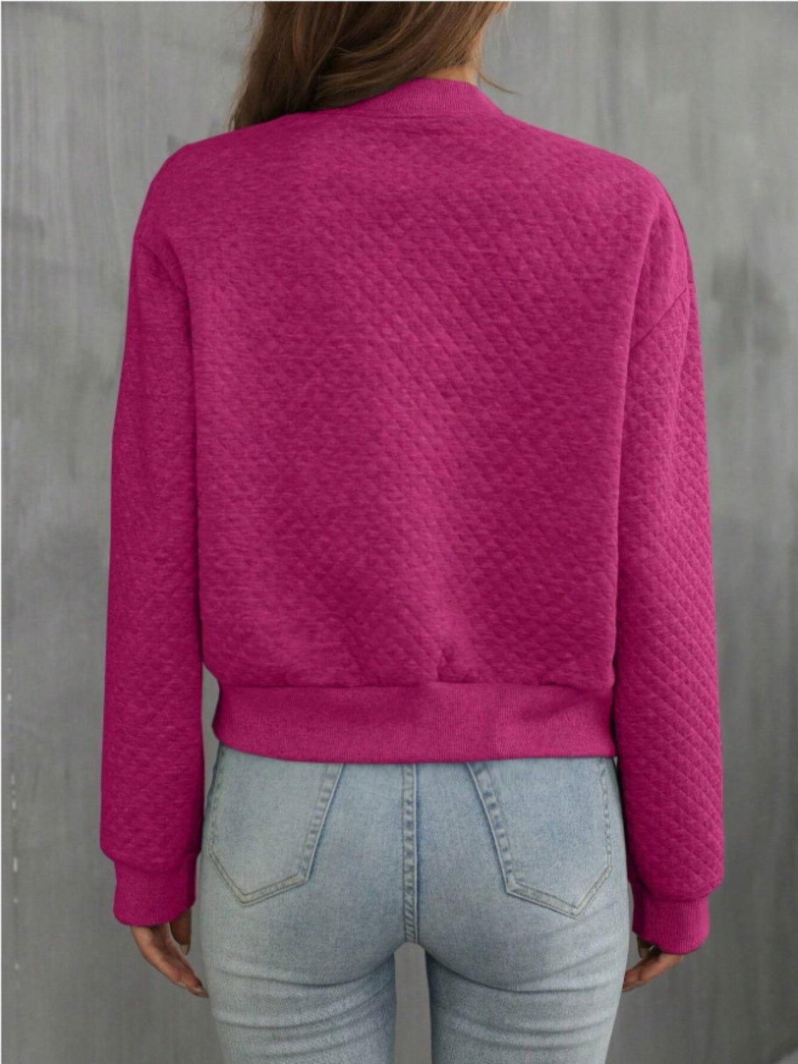 Zip Up Long Sleeve Jacket - Clothes For Her Online Store